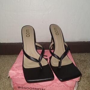 EGO Black Strappy Heels